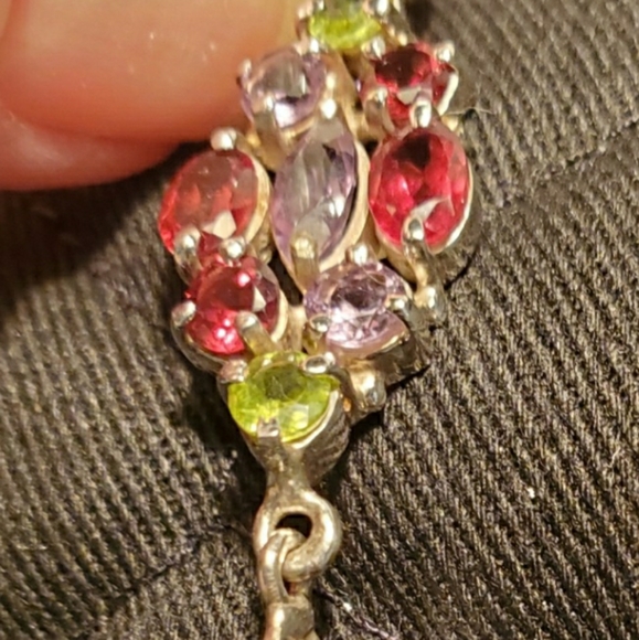 4.5 CT Genuine Gemstones Sterling Silver Pendant - Picture 5 of 5